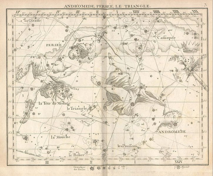 Thumbnail of ‘Andromeda, Perseus, The Triangle’ by John Flamsteed from Atlas céleste de Flamstéed (1795)