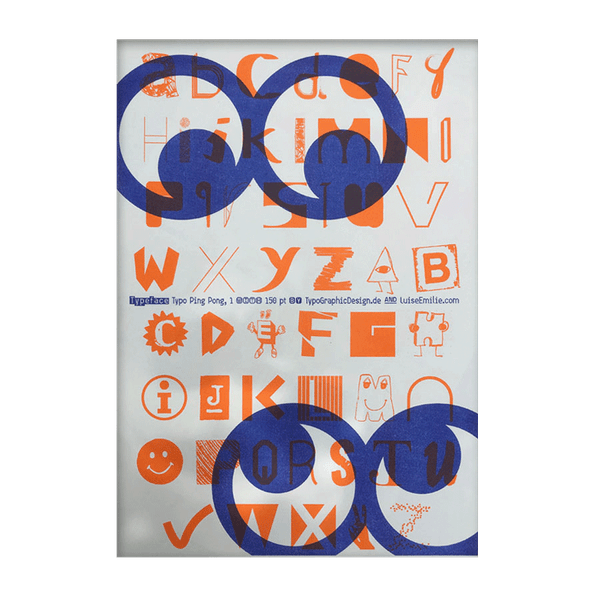 Thumbnail of Type Specimen | Typo Poster | Typo Ping Pong #1 | Eyes | Riso Print - slanted