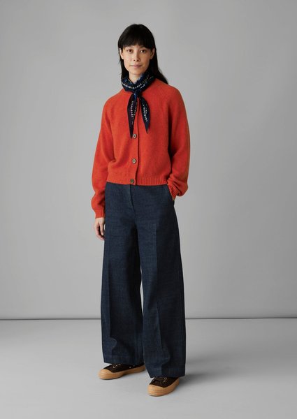 Thumbnail of Eden Wool Cashmere Raglan Cardigan | Carmine Red Melange
