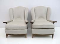 Thumbnail of Poltrone Mid-Century moderne in velluto di Paolo Buffa, Italia, anni '50, set di 2