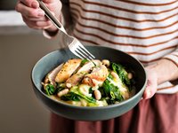 Thumbnail of Saucy Garlic Chicken with Cannellini Beans and Mash