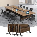 Thumbnail of Mobile Conference Table,Modular Meeting Seminar Table,Portable Rolling Conference Training Table with Silent Wheels,Folding Flip Top Conference Room Tables for Office,Classroom,Meeting (4pcs, 62.9in)