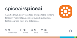 Thumbnail of GitHub - spiceai/spiceai: A unified SQL query interface and portable runtime to locally materialize, accelerate, and query data tables sourced from any database, data warehouse, or data lake.