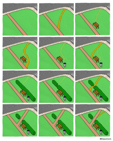 Thumbnail of Chaz Hutton on LinkedIn: This really is just a comic I drew about desire paths in a park. But, I… | 13 comments
