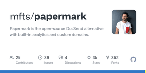 Thumbnail of GitHub - mfts/papermark: Papermark is the open-source DocSend alternative with built-in analytics and custom domains.