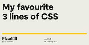 Thumbnail of My favourite 3 lines of CSS