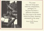 Thumbnail of Michael McCurdy Woodcut Note Card: Different Drummer (Long)