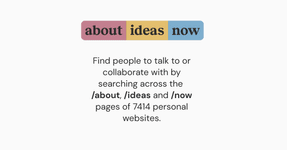 Thumbnail of About Ideas Now | Search 1000s of personal sites