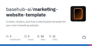 Thumbnail of GitHub - basehub-ai/marketing-website-template: A sleek, modern, and fully customizable template for your next marketing website.