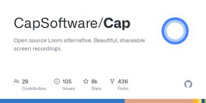 Thumbnail of GitHub - CapSoftware/Cap: Open source Loom alternative. Beautiful, shareable screen recordings.