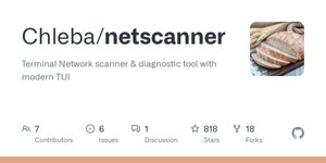 Thumbnail of GitHub - Chleba/netscanner: Terminal Network scanner & diagnostic tool with modern TUI