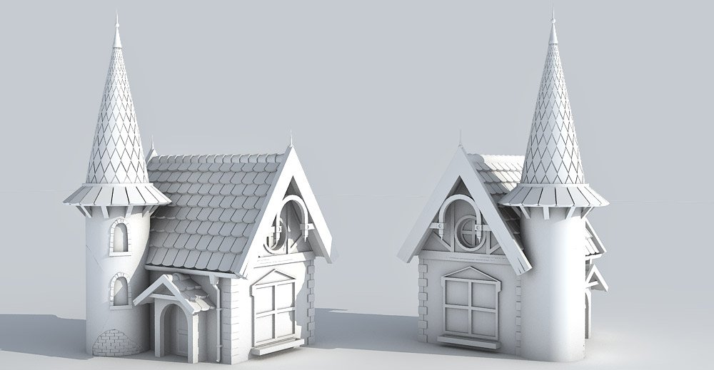 Thumbnail of medieval house 3d model low poly - Google Search
