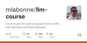 Thumbnail of GitHub - mlabonne/llm-course: Course to get into Large Language Models (LLMs) with roadmaps and Colab notebooks.