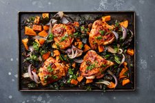 Thumbnail of Spicy Sheet-Pan Chicken With Sweet Potatoes and Kale Recipe