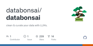 Thumbnail of GitHub - databonsai/databonsai: clean & curate your data with LLMs.