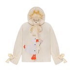 Thumbnail of Down jacket "Little duck" in yellow butter with detachable bows and re