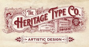 Thumbnail of Heritage Library | Free Vintage Illustration | Heritage Type Co