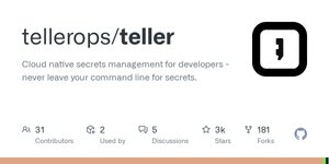 Thumbnail of GitHub - tellerops/teller: Cloud native secrets management for developers - never leave your command line for secrets.