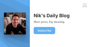 Thumbnail of Nik's Daily Blog | Substack