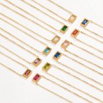 Thumbnail of Baguette Birthstone Necklace – Beautiful Earth Boutique