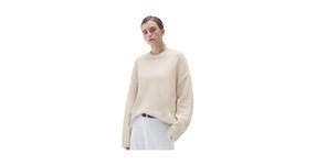 Thumbnail of Amazon - SUUKSESS Cashmere Women Oversized Long Sleeve Pullover Sweater 2025 Fall Winter Crew Neck Jumper Tops (Sand,M)